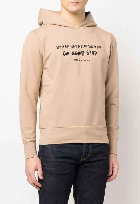 Slogan-print logo hoodie